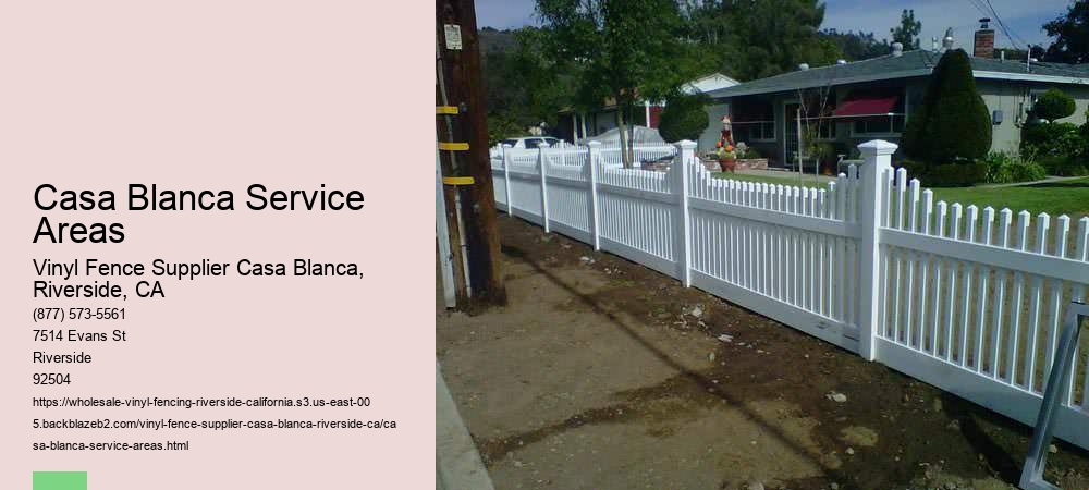 Casa Blanca Service Areas