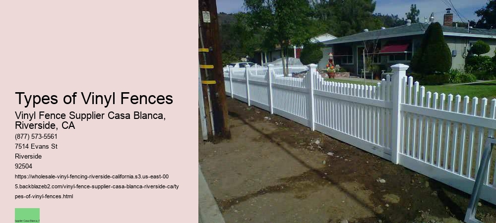 Types of Vinyl Fences